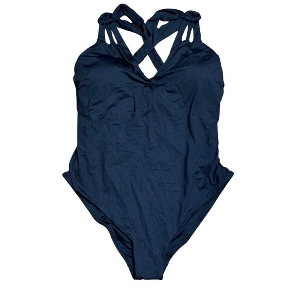 Becca Rebecca Virtue Sz 1X 16 18 Swimsuit Black Strappy One Piece Plus Size New - Picture 3 of 6